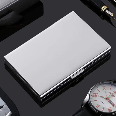 Метален мъжки държач за кредитна карта Орган Id Съхранение Контейнер за монети Чанта за мобилен телефон Бизнес портмоне Портфейл за пари