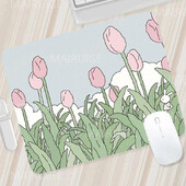 Rohelised väikesed hiirematid Hiirevaibad Armsad lauamatid Kawaii Tulip Mängutarvikud Hiirematt Mängupind arvutihiire jaoks