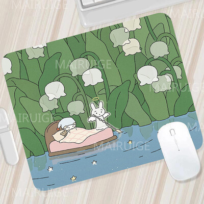 Rohelised väikesed hiirematid Hiirevaibad Armsad lauamatid Kawaii Tulip Mängutarvikud Hiirematt Mängupind arvutihiire jaoks