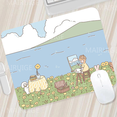 Rohelised väikesed hiirematid Hiirevaibad Armsad lauamatid Kawaii Tulip Mängutarvikud Hiirematt Mängupind arvutihiire jaoks