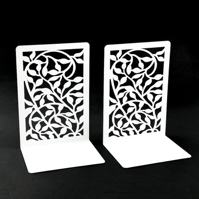 2бр./1компл. Клоново растение Издълбани книгоразделители Бяла прибираща се поставка за книги от неръждаема стомана Офис маса Училищна стая Фестивални подаръци