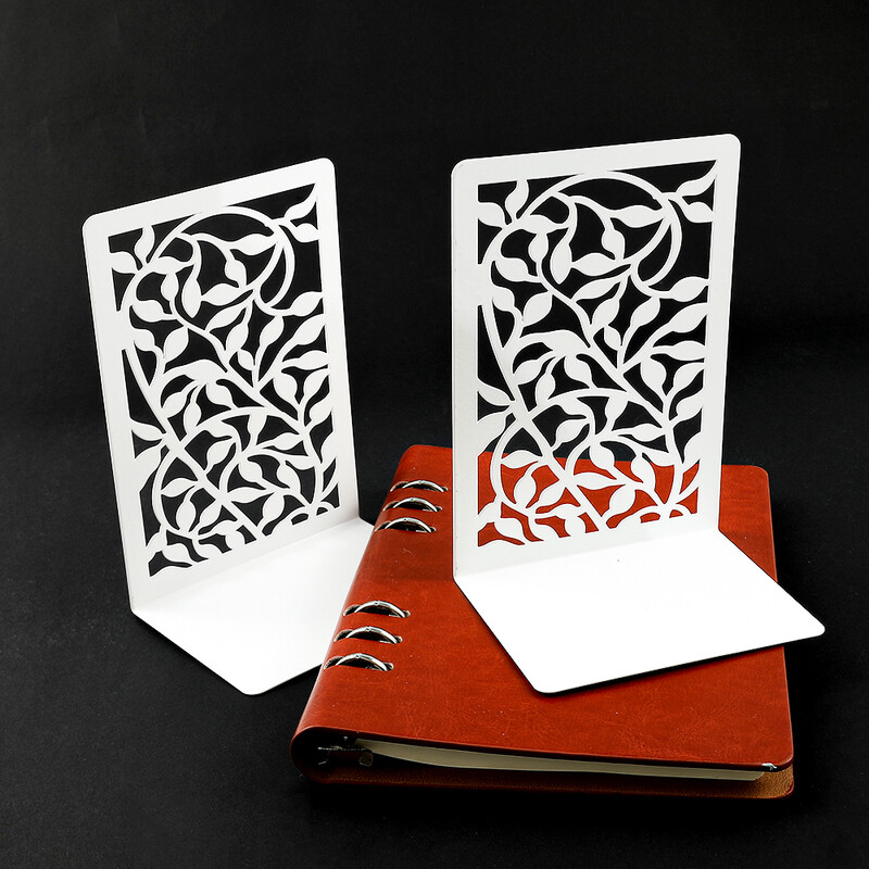 2бр./1компл. Клоново растение Издълбани книгоразделители Бяла прибираща се поставка за книги от неръждаема стомана Офис маса Училищна стая Фестивални подаръци