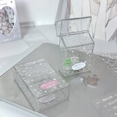 INS Cutie de depozitare pentru carduri foto Sparkling Star Cutie transparentă Blingbling Container Idol Kpop Albume Cutie de depozitare foto Papetarie
