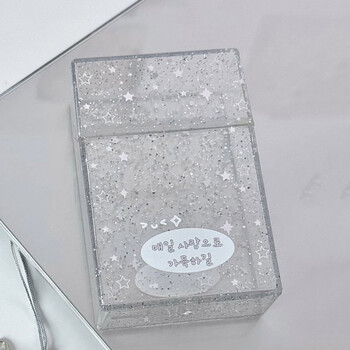 INS Photo Storage Box Sparkling Star Transparent Blingbling Case Container Idol Kpop Albumes Photo Storage Box Stationery