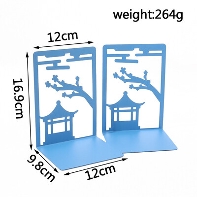 Stalak za knjige u kineskom stilu u boji od 2 komada, teški stalak za knjige za roditelje djetetu, poklon za kućni stol, urede, željezni završci za knjige.
