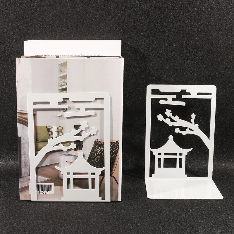 Stalak za knjige u kineskom stilu u boji od 2 komada, teški stalak za knjige za roditelje djetetu, poklon za kućni stol, urede, željezni završci za knjige.