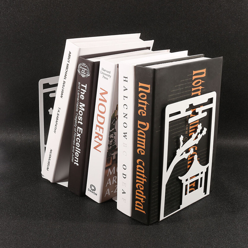 Stalak za knjige u kineskom stilu u boji od 2 komada, teški stalak za knjige za roditelje djetetu, poklon za kućni stol, urede, željezni završci za knjige.