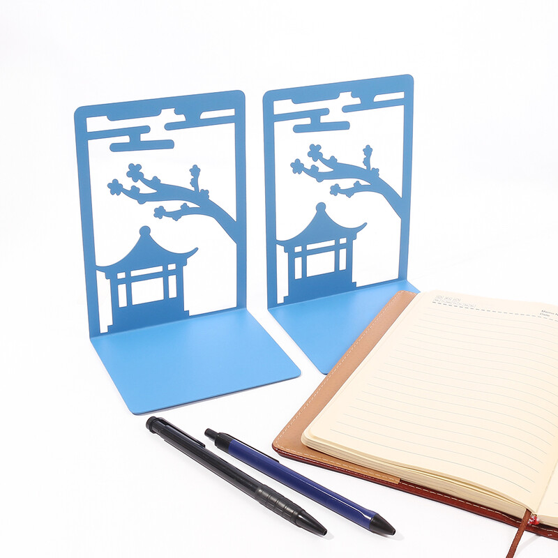 Stalak za knjige u kineskom stilu u boji od 2 komada, teški stalak za knjige za roditelje djetetu, poklon za kućni stol, urede, željezni završci za knjige.