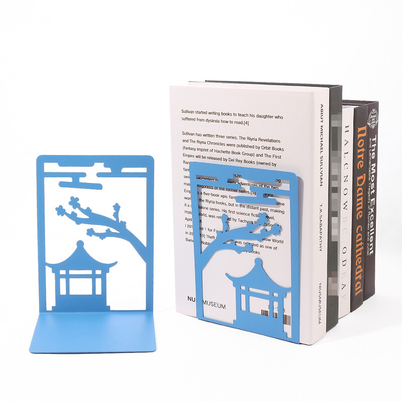 Stalak za knjige u kineskom stilu u boji od 2 komada, teški stalak za knjige za roditelje djetetu, poklon za kućni stol, urede, željezni završci za knjige.