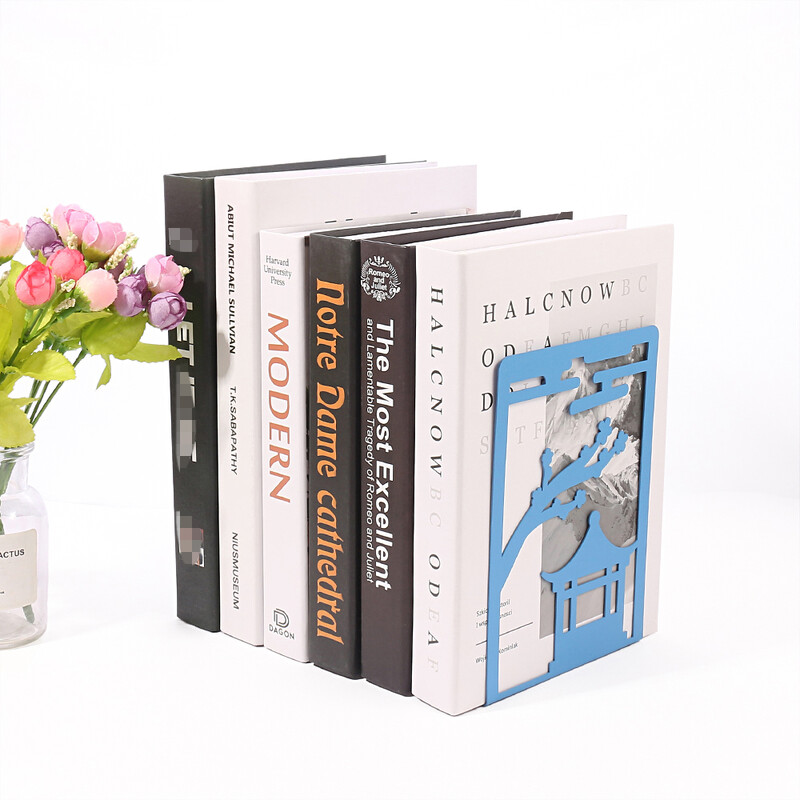 Stalak za knjige u kineskom stilu u boji od 2 komada, teški stalak za knjige za roditelje djetetu, poklon za kućni stol, urede, željezni završci za knjige.