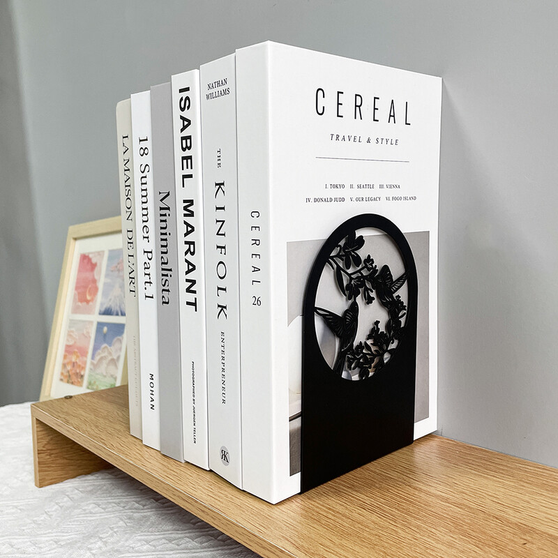 Kineski stil, svraka, ptica, cvijet, metalni držači za knjige za policu, stol, vintage, elegantni ukrasni držač za knjige, stalak, podrška za knjige