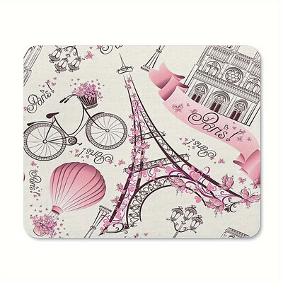Väike hiirematt Eiffeli torni lilled Pariisis Mängutarvikud Kawaii kontoriarvuti klaviatuur Hiirepad Mänguri sülearvuti lauamatt