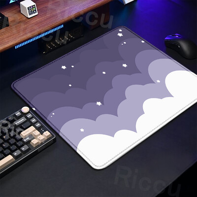 Dimensiune mică 40x45cm Mouse Pad roz Drăguț Pastel Nori Deskmats Xs Kawaii Covoare violete Mouse Pad Tastatură pentru jocuri extinse