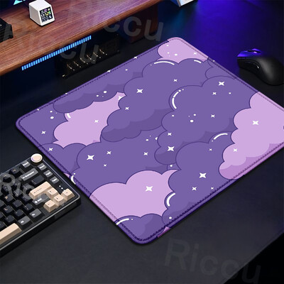 Dimensiune mică 40x45cm Mouse Pad roz Drăguț Pastel Nori Deskmats Xs Kawaii Covoare violete Mouse Pad Tastatură pentru jocuri extinse