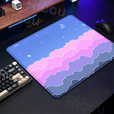 Dimensiune mică 40x45cm Mouse Pad roz Drăguț Pastel Nori Deskmats Xs Kawaii Covoare violete Mouse Pad Tastatură pentru jocuri extinse