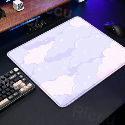 Dimensiune mică 40x45cm Mouse Pad roz Drăguț Pastel Nori Deskmats Xs Kawaii Covoare violete Mouse Pad Tastatură pentru jocuri extinse