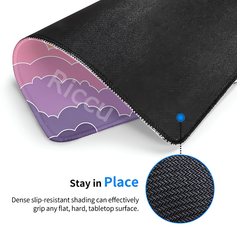 Dimensiune mică 40x45cm Mouse Pad roz Drăguț Pastel Nori Deskmats Xs Kawaii Covoare violete Mouse Pad Tastatură pentru jocuri extinse