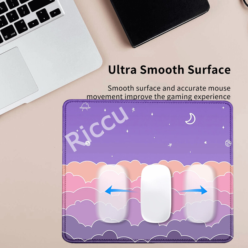 Dimensiune mică 40x45cm Mouse Pad roz Drăguț Pastel Nori Deskmats Xs Kawaii Covoare violete Mouse Pad Tastatură pentru jocuri extinse
