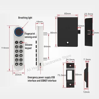 Κλειδαριά με κωδικό δακτυλικών αποτυπωμάτων Έξυπνη κλειδαριά συρταριού με δακτυλικά αποτυπώματα Έπιπλα ντουλάπι γραφείου Κλειδαριά δακτυλικών αποτυπωμάτων Ψηφιακή έξυπνη κλειδαριά πόρτας