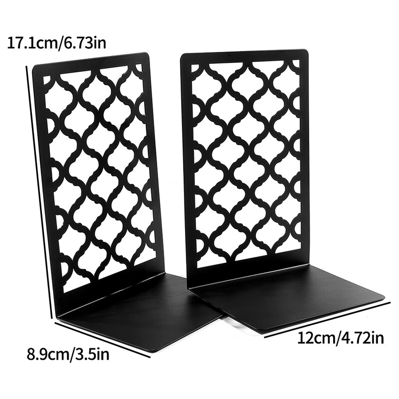 Kärgstruktuuriga võrkmustad raamatuhoidjad – kvaliteetsed L-kujulised raamatuhoidjad, kodukontori hoiustamise dekoratiivne kingitus raamatuussidele