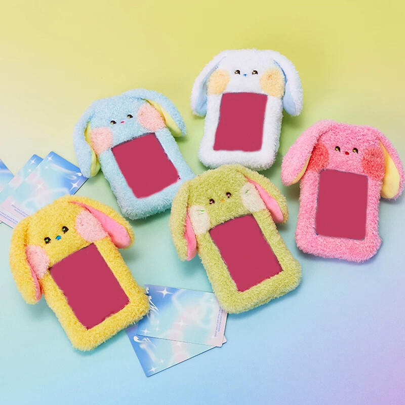 Pliušinis kortelių laikiklis Raktų pakabukas Pliušinis kortelių dangtelis Mielas pliušinis fotokortelių laikiklis su raktų pakabuko dangteliu