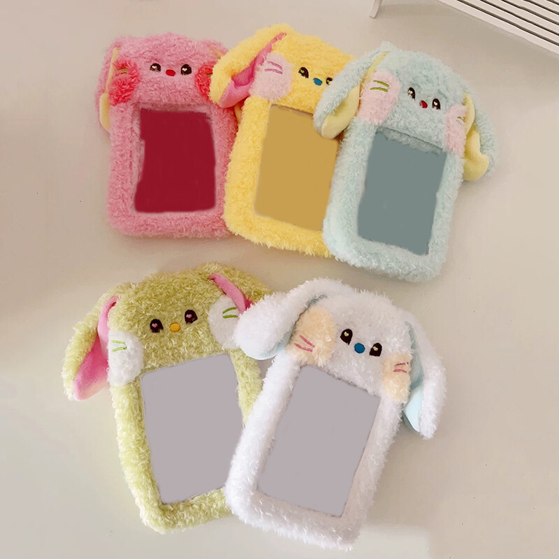 Pliušinis kortelių laikiklis Raktų pakabukas Pliušinis kortelių dangtelis Mielas pliušinis fotokortelių laikiklis su raktų pakabuko dangteliu