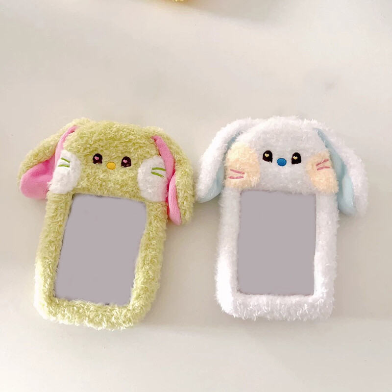 Pliušinis kortelių laikiklis Raktų pakabukas Pliušinis kortelių dangtelis Mielas pliušinis fotokortelių laikiklis su raktų pakabuko dangteliu