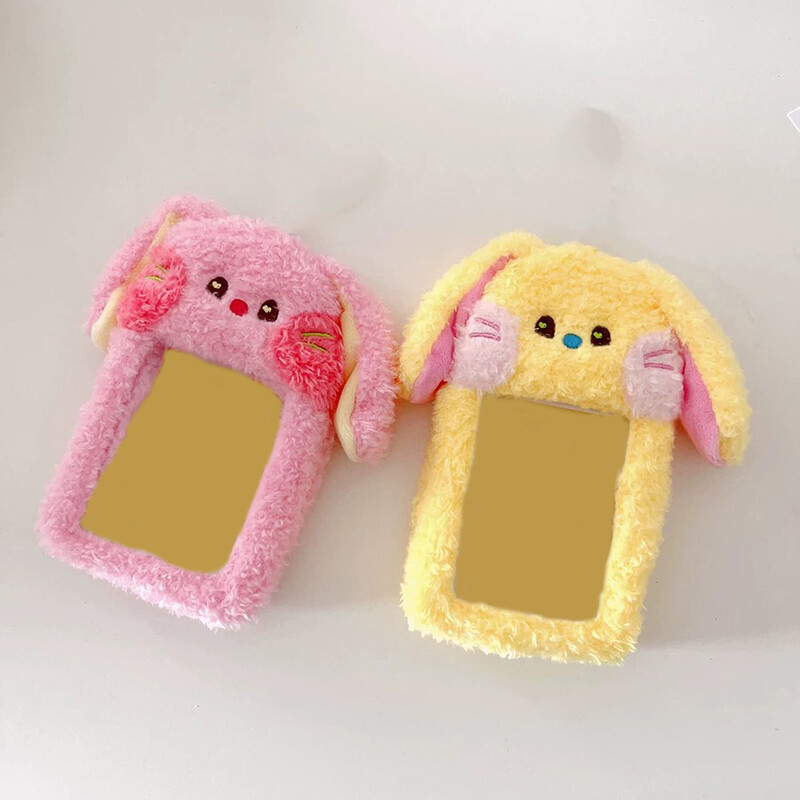 Pliušinis kortelių laikiklis Raktų pakabukas Pliušinis kortelių dangtelis Mielas pliušinis fotokortelių laikiklis su raktų pakabuko dangteliu