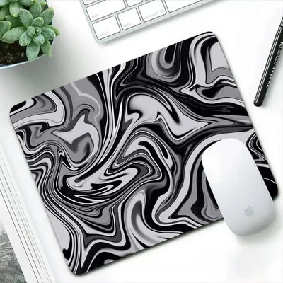 Hartă topografică alb-negru mic mousepad linie textura pătrat accesorii pentru jocuri tastatură pad computer notebook masă Mat