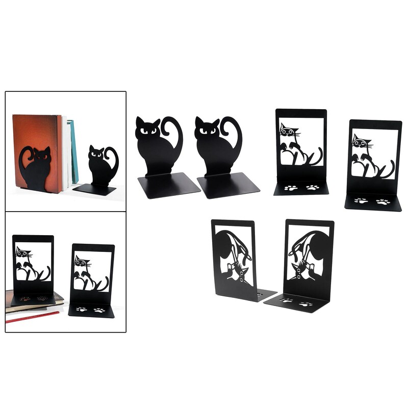 2бр. Котешки книгоразделители за тежки книги Сладка опора за рафтове Настолен плот за детска стая