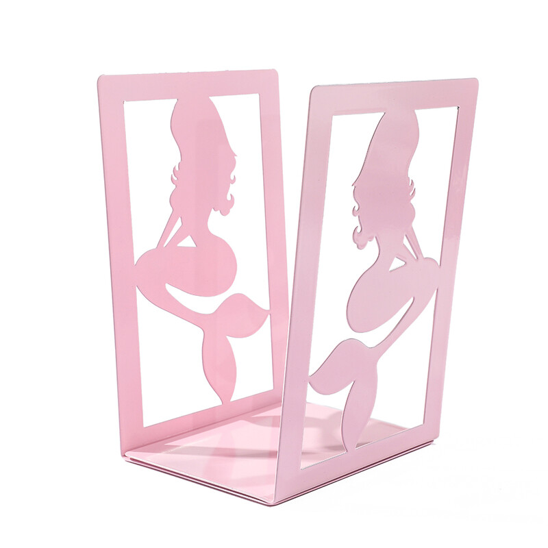 2 komada ružičastih sirena Držači za knjige Metalni držači za knjige Poklon za ljubitelje knjiga Neklizajući držači za teške uvjete rada Stolni uredski materijal Željezni držač za knjige