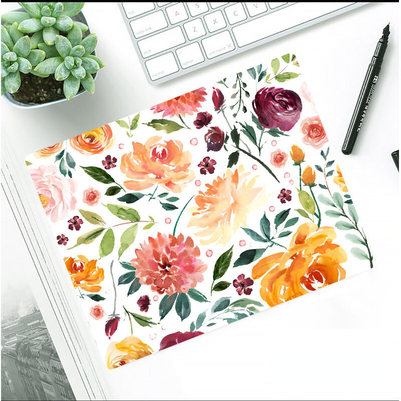 Ins Flower Style Mouse Pad îngroșat anti-alunecare Mese de birou Covoraș de birou Stil pictură în ulei Covor mouse-ul cu bază de cauciuc Pad de birou
