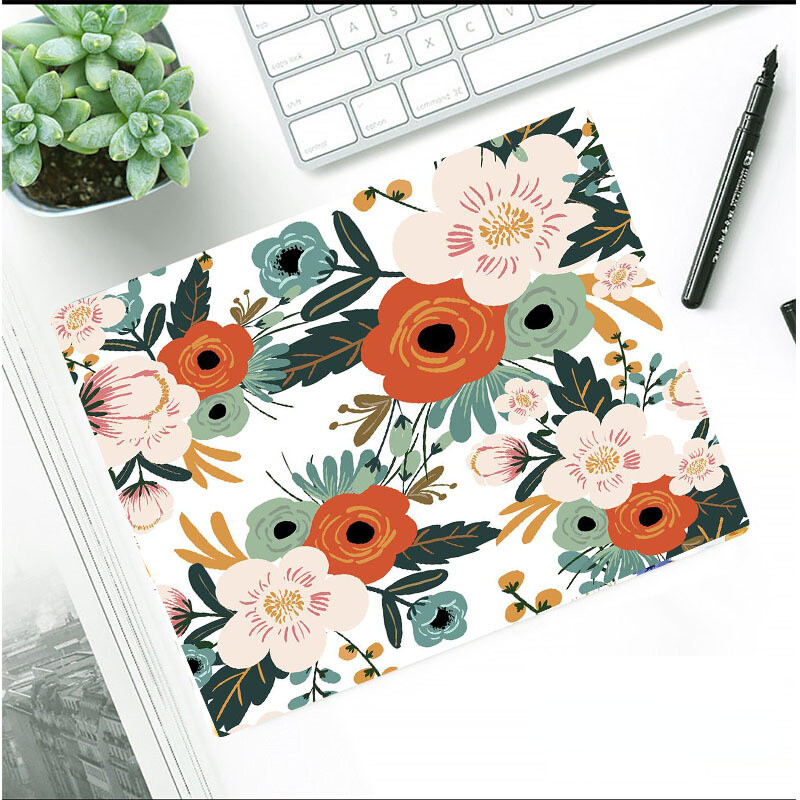 Ins Flower Style Mouse Pad îngroșat anti-alunecare Mese de birou Covoraș de birou Stil pictură în ulei Covor mouse-ul cu bază de cauciuc Pad de birou