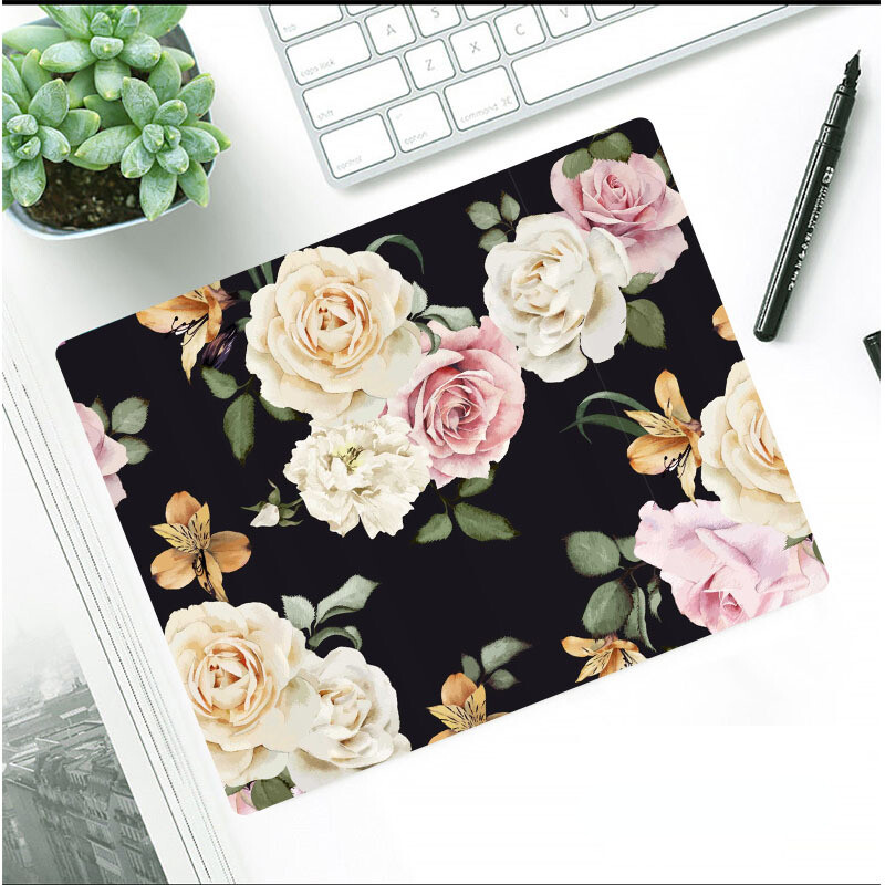 Ins Flower Style Mouse Pad îngroșat anti-alunecare Mese de birou Covoraș de birou Stil pictură în ulei Covor mouse-ul cu bază de cauciuc Pad de birou