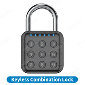 Lacăt cu combinație fără cheie, rezistent la apă, cu 6 cifre, lacăt pentru sala de sport, dulap, gard, bagaje.