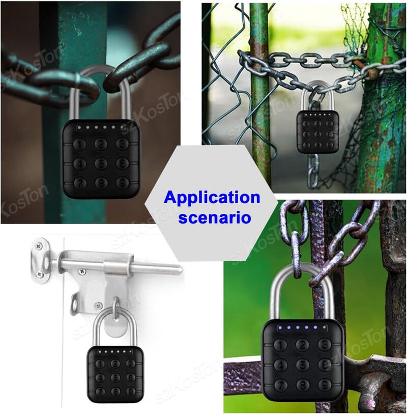 Lacăt cu combinație fără cheie, rezistent la apă, cu 6 cifre, lacăt pentru sala de sport, dulap, gard, bagaje.