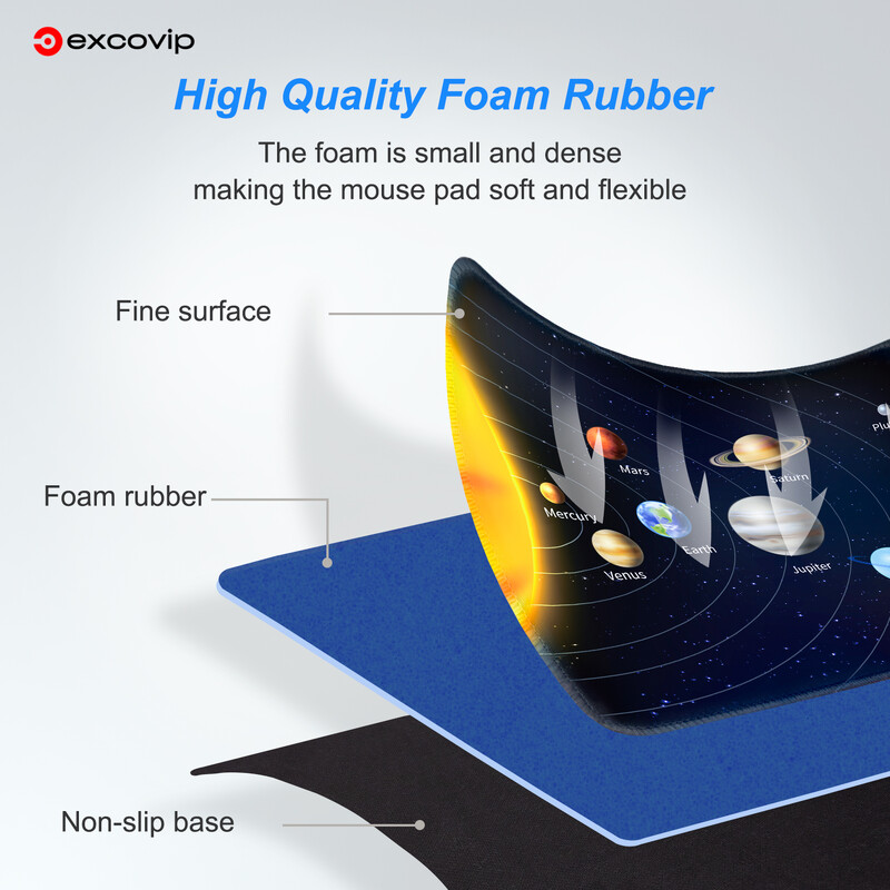 EXCO Gaming Mouse Pad Small with Stitched Edge Smooth Cloth Office Cute Mousepad Неплъзгаща се гумена основа за компютър лаптоп