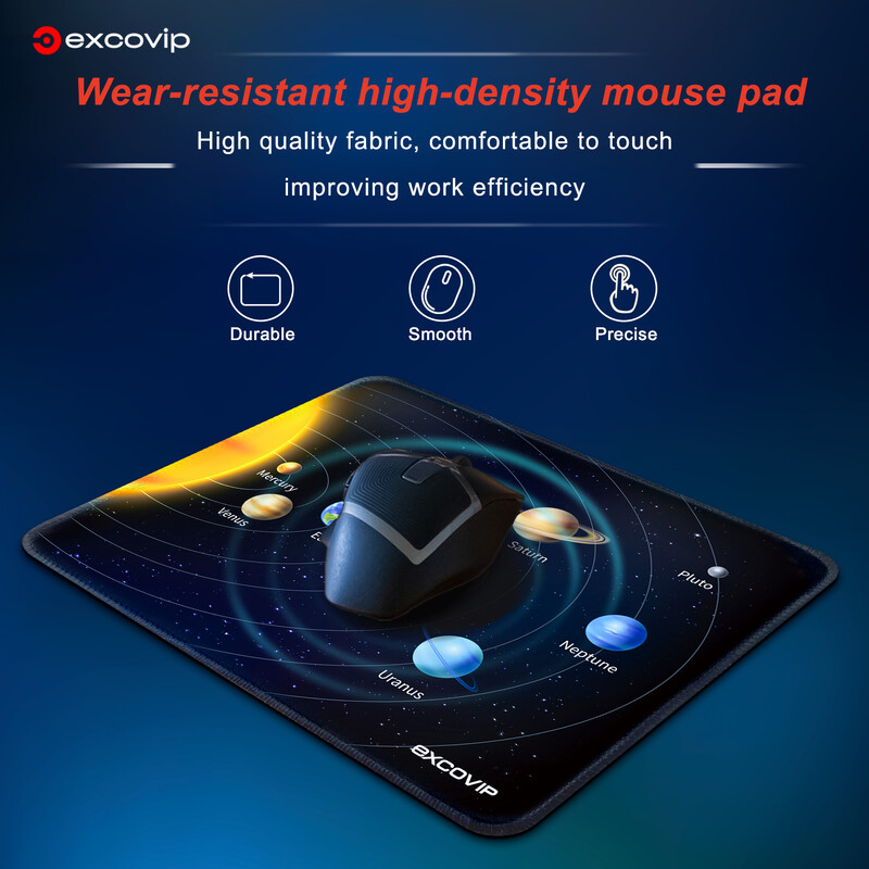 EXCO Gaming Mouse Pad Small with Stitched Edge Smooth Cloth Office Cute Mousepad Неплъзгаща се гумена основа за компютър лаптоп