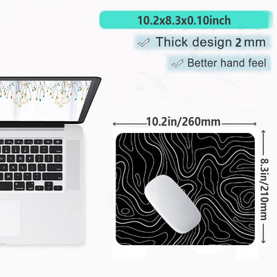 1 buc. mouse pad Gaming Pad pentru tastatură mare 31,5 x 11,8 inci Mouse Pad topografic alb-negru Mouse Pad pentru tastatură cu Anti-Sl