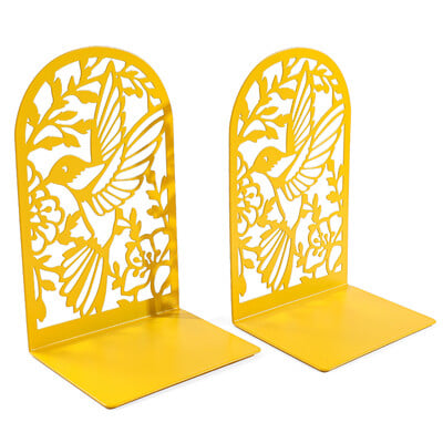 Suport de cărți clasic, clasic, cu flori de păsări, pentru decorarea raftului, capete de cărți din metal rezistent, cadou pentru suport pentru cărți de familie.