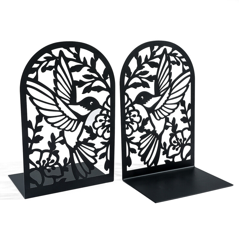 Suport de cărți clasic, clasic, cu flori de păsări, pentru decorarea raftului, capete de cărți din metal rezistent, cadou pentru suport pentru cărți de familie.