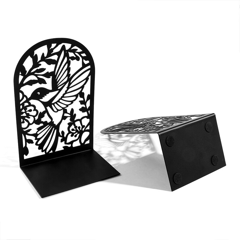 Suport de cărți clasic, clasic, cu flori de păsări, pentru decorarea raftului, capete de cărți din metal rezistent, cadou pentru suport pentru cărți de familie.