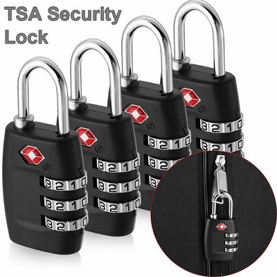 TSA užraktai Smart 3 pozicijų atstatomas kombinuotas užraktas kelioniniam bagažui lagaminui nuo vagystės kodas pakabinamas spynos muitinės slaptažodžio užraktas