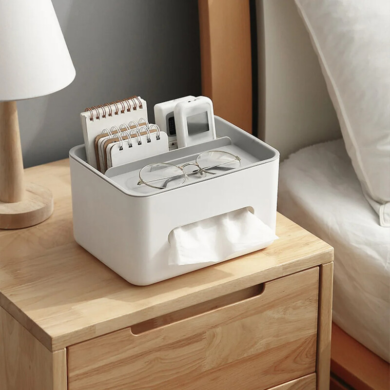 Настолно дистанционно управление за съхранение Прахоустойчива хартиена кутия, монтирана в кола домашна масичка за хол, проста и креативна многофункционална