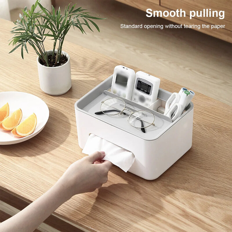 Настолно дистанционно управление за съхранение Прахоустойчива хартиена кутия, монтирана в кола домашна масичка за хол, проста и креативна многофункционална
