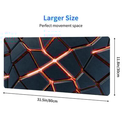 Cool Geometric Stripes Tastatură Mouse Pad Covoraș de birou, 3D Gaming Mouse Pad pentru sufragerie și dormitor, decorațiuni interioare pentru jucători, cadou