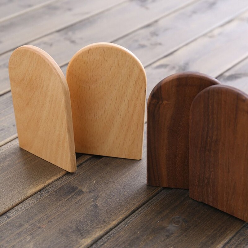 Държач за дисплей Природни дървени книгоразделители Буков орех Органайзер за бюро Настолна рафт за книги INS Проста стойка за книги Минимализъм