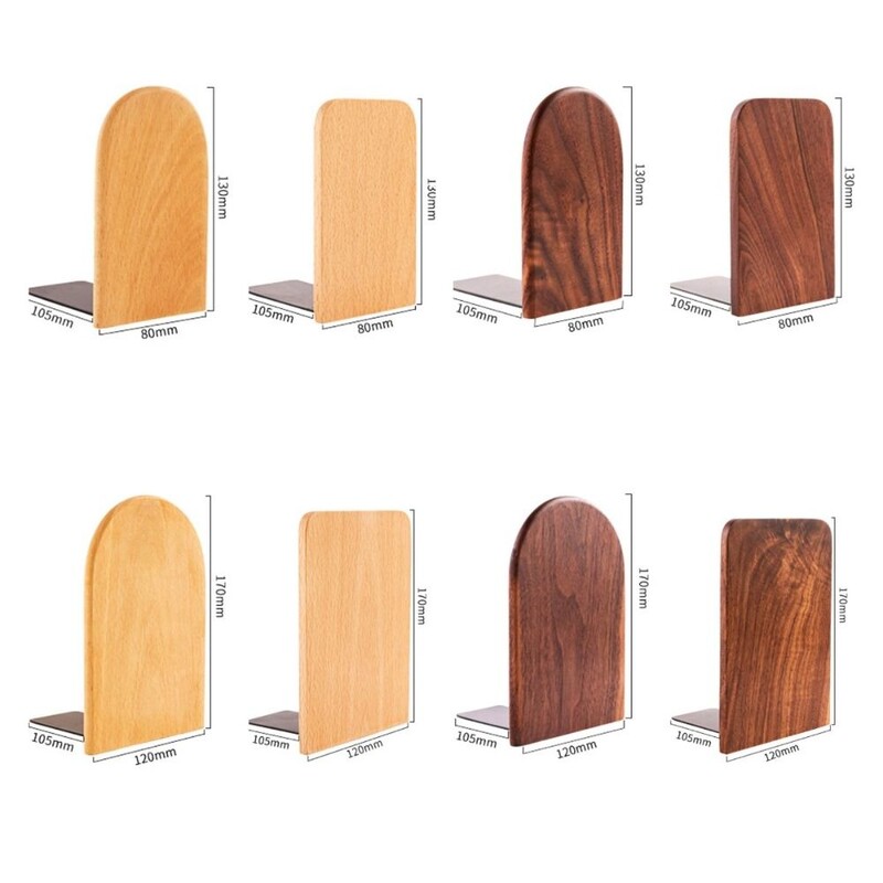 Държач за дисплей Природни дървени книгоразделители Буков орех Органайзер за бюро Настолна рафт за книги INS Проста стойка за книги Минимализъм