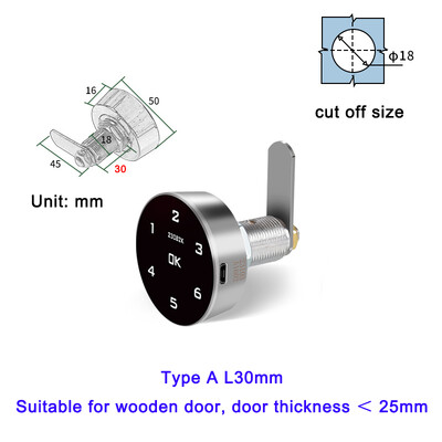 Bezatslēgas skārientastatūra digitālā paroles koda skapja atvilktnes slēdzene Iebūvēta litija baterija