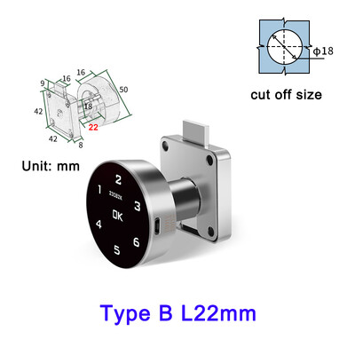 Bezatslēgas skārientastatūra digitālā paroles koda skapja atvilktnes slēdzene Iebūvēta litija baterija